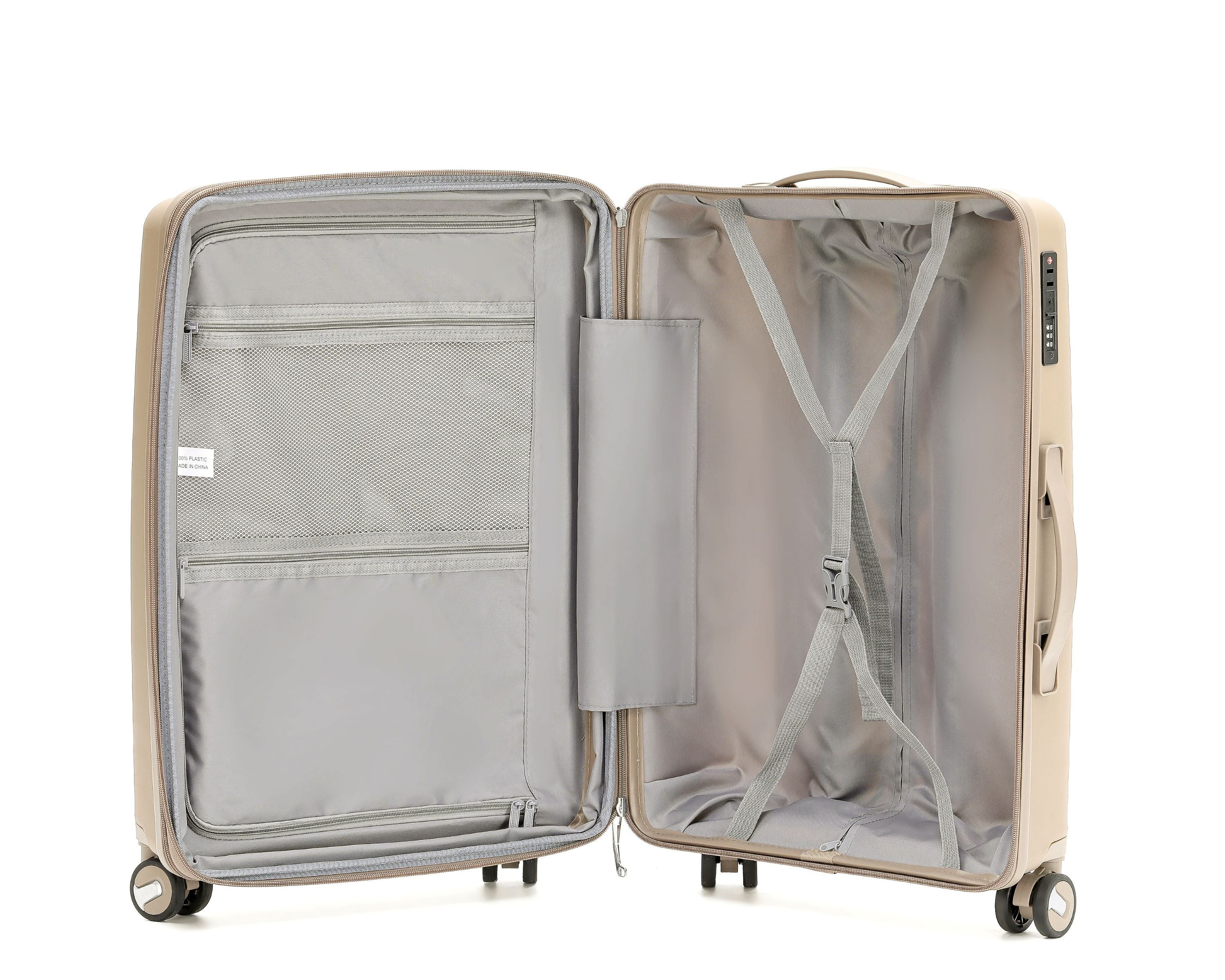 Gino Borelli Kai iwi Collection 66cm Hard side checked polypropylene trolley GB2402B-Sandstone - Image 4