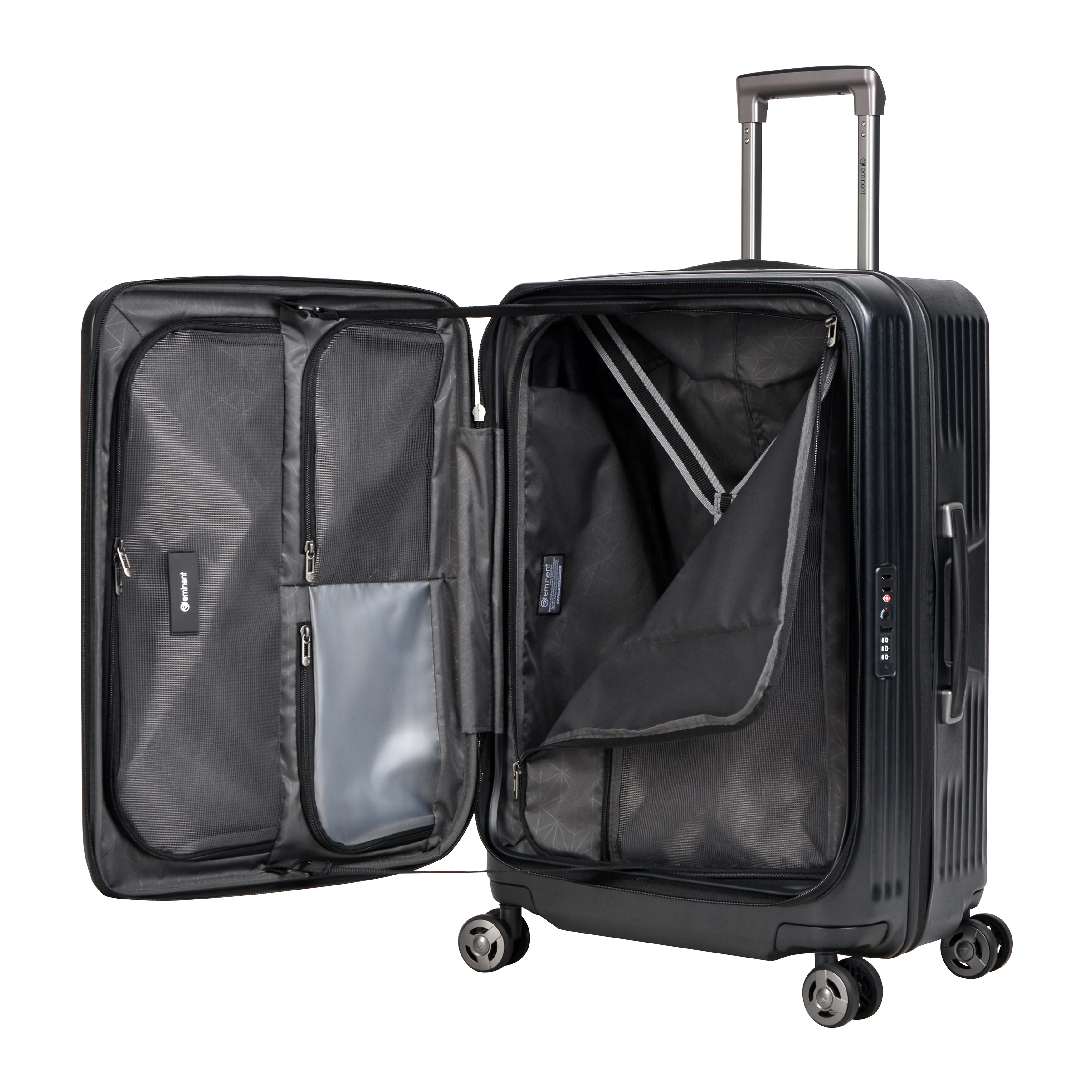 Eminent 76cm (Black) Top Lid front Opening design Hard side-Makrolon Trolley case KK50A - Image 8