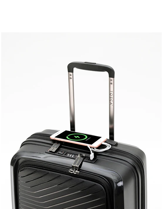 Tosca 55cm Space-X Collection Polypropylene Top-Lid opening Carry-on Laptop-trolley case TCA100C Black - Image 5