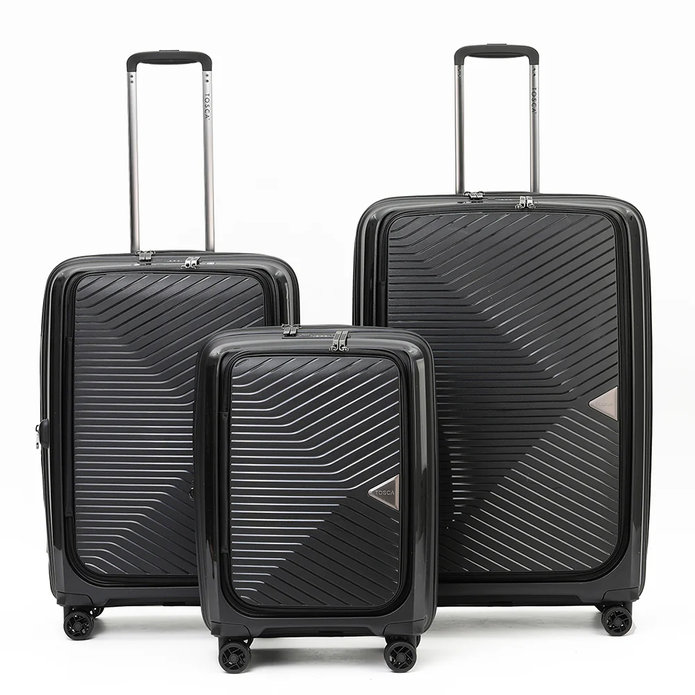 Tosca 55cm Space-X Collection Polypropylene Top-Lid opening Carry-on Laptop-trolley case TCA100C Black - Image 9