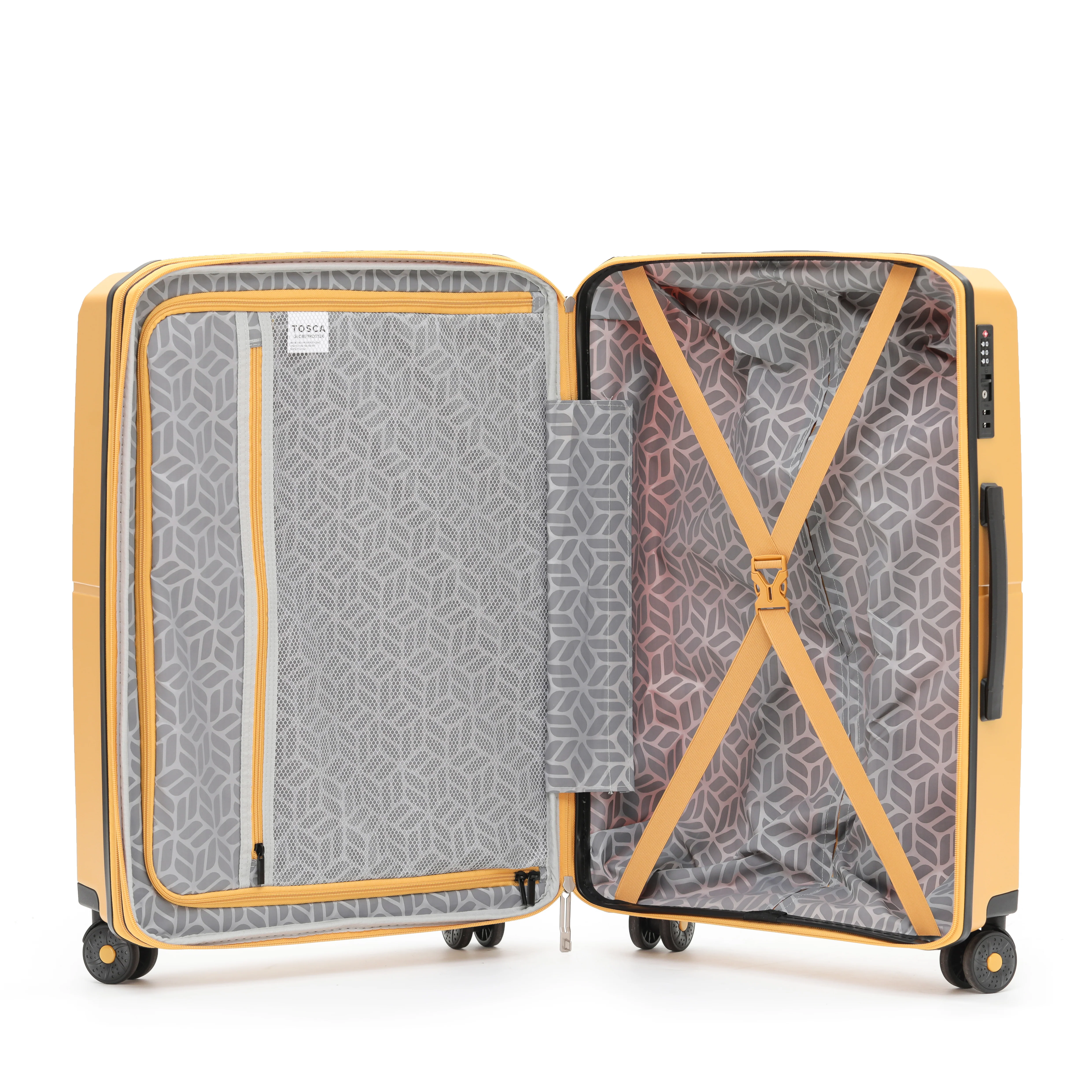 Tosca 76cm-H Globetrotter Collection Checked luxury polypropylene trolley luggage TCA575A-Gold - Image 3