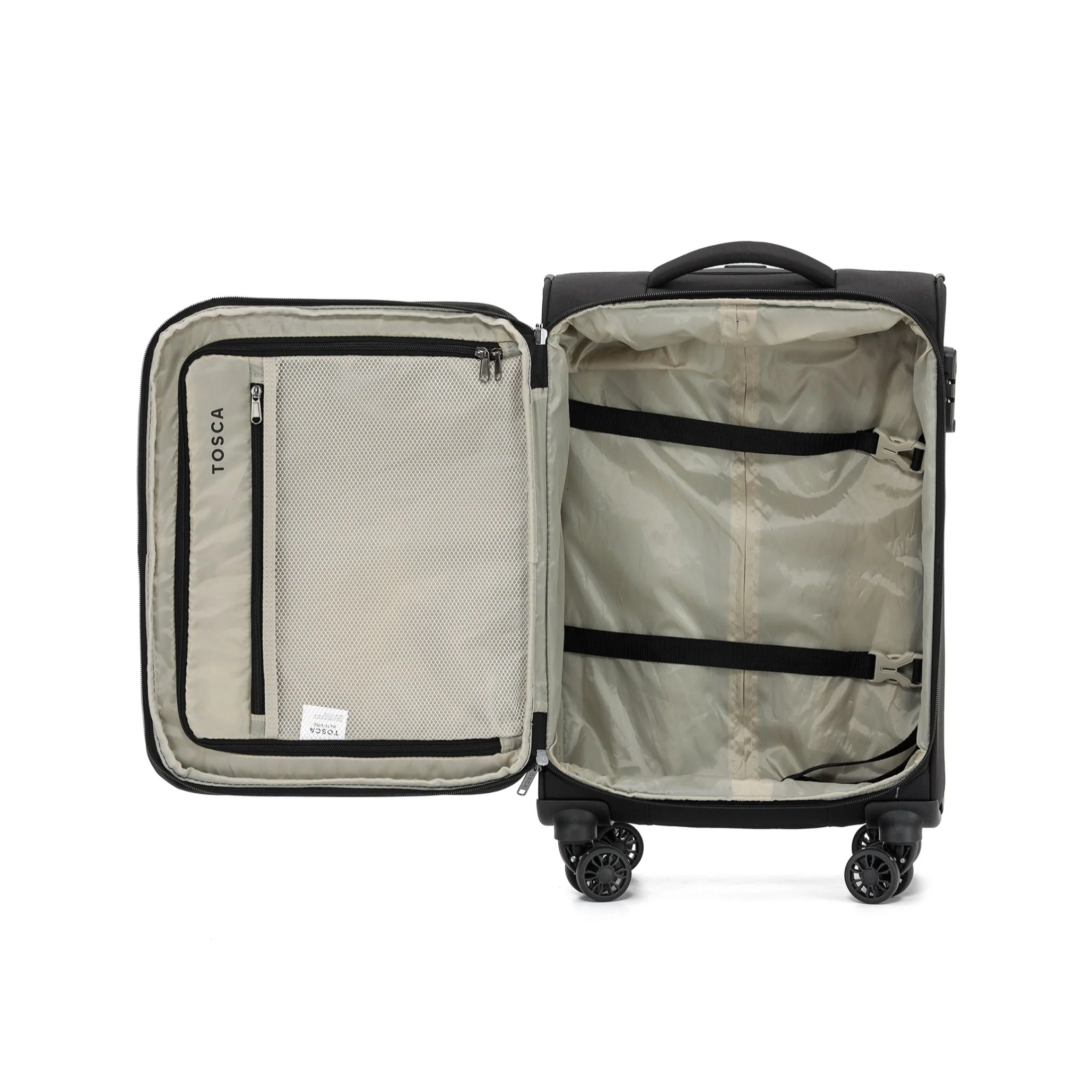 Tosca Altitude Collection 55cm Softside carry-on four-wheel trolley cases TCA188C-Black - Image 3