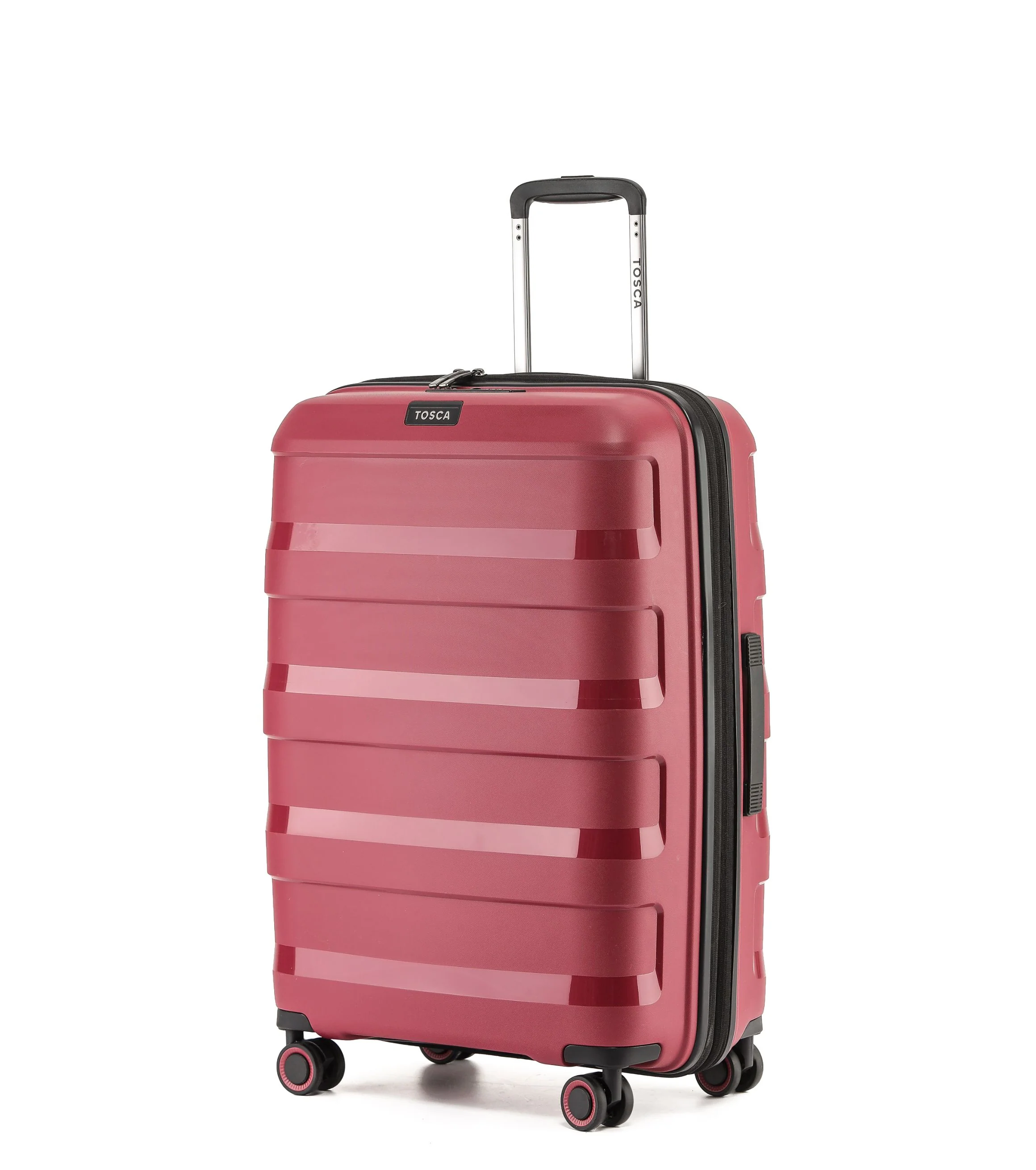 Tosca Comet Collection 67cm Polypropylene hard side 4-wheel trolley case TCA200B-Rumba Red - Image 2
