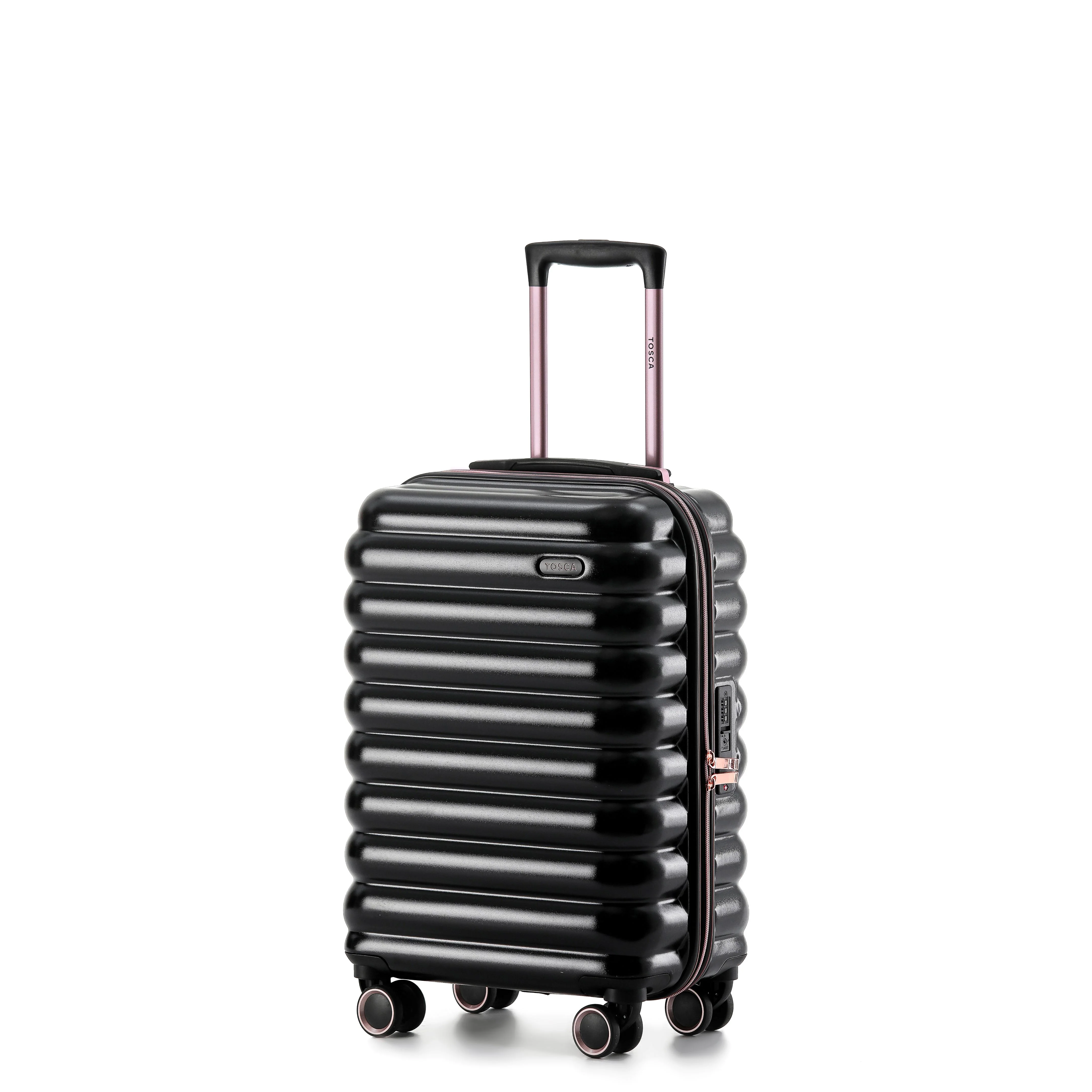 Tosca Como Collection 55cm Polycarbonate carry-on trolley case TCA255C-Black - Image 2