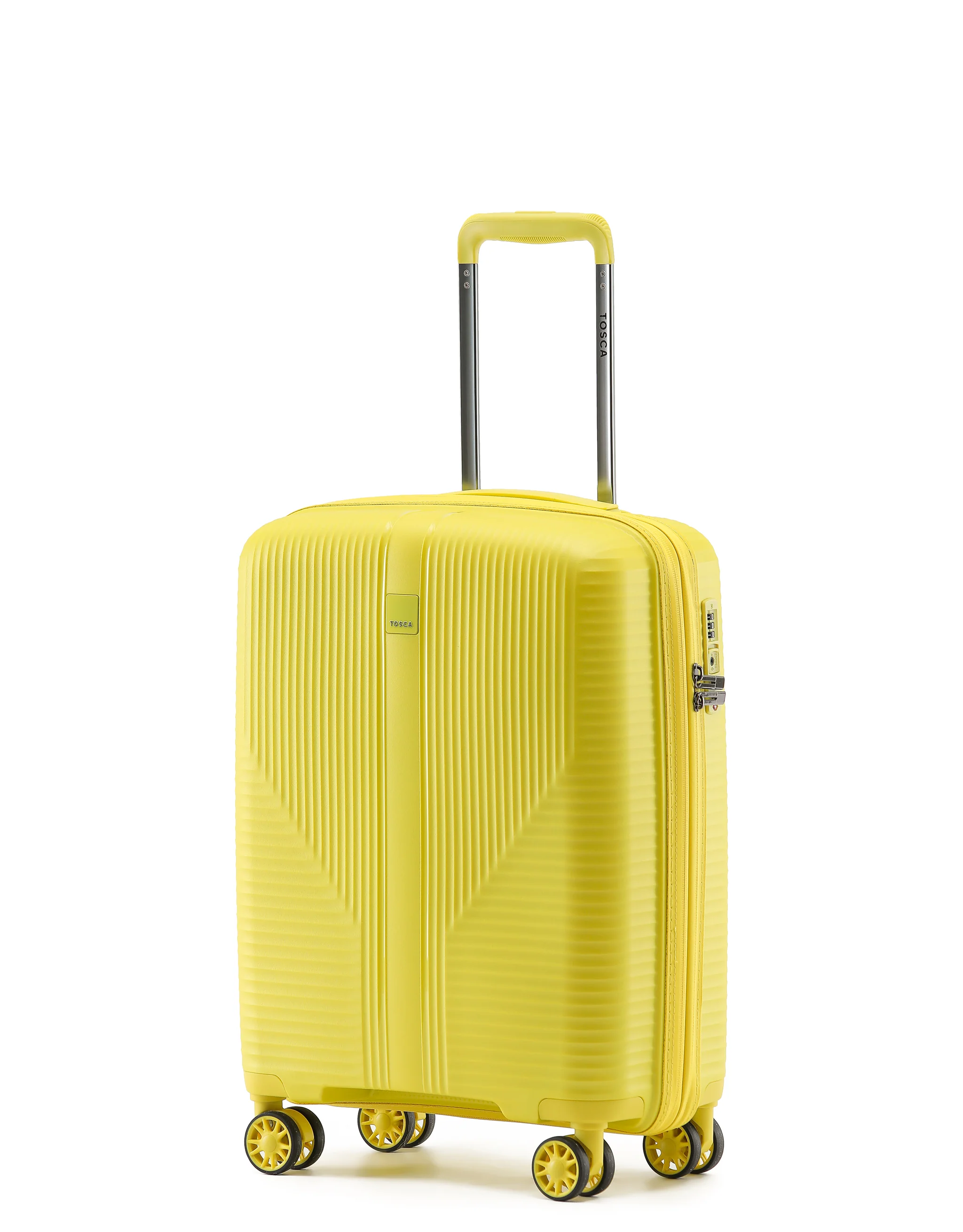 Tosca F-Lite Collection Polypropylene Premium 54cm cabin approved carry-on Trolley case TCA846C-Yellow - Image 2