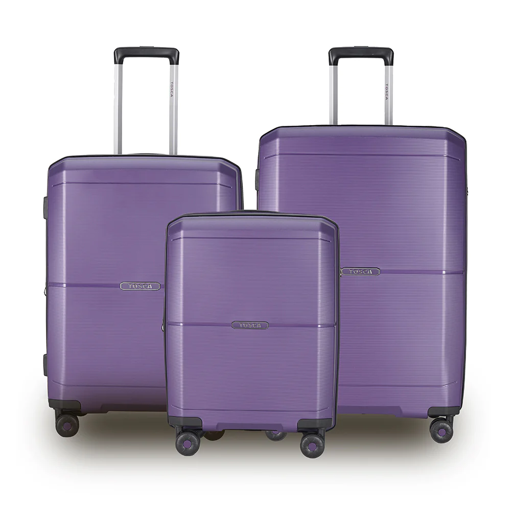 Tosca Globetrotter Collection 66cm-H hard side polypropylene trolley case TCA575B-Purple - Image 6