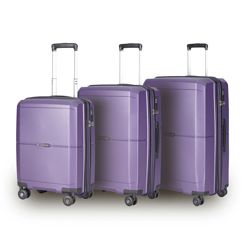 Tosca Globetrotter Collection 66cm-H hard side polypropylene trolley case TCA575B-Purple - Image 5
