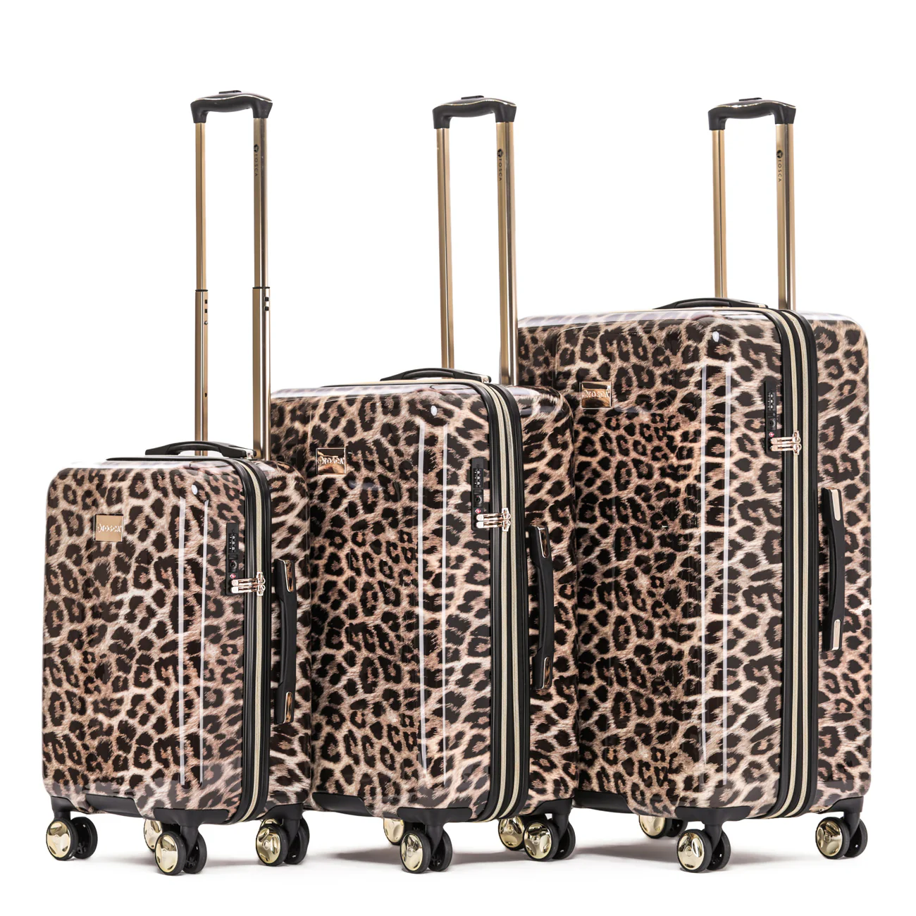 Tosca Checked Hard Side Leopard 78cm Collection Polycarbonate 4-Wheel Suitcase TCA111A Leopard - Image 6
