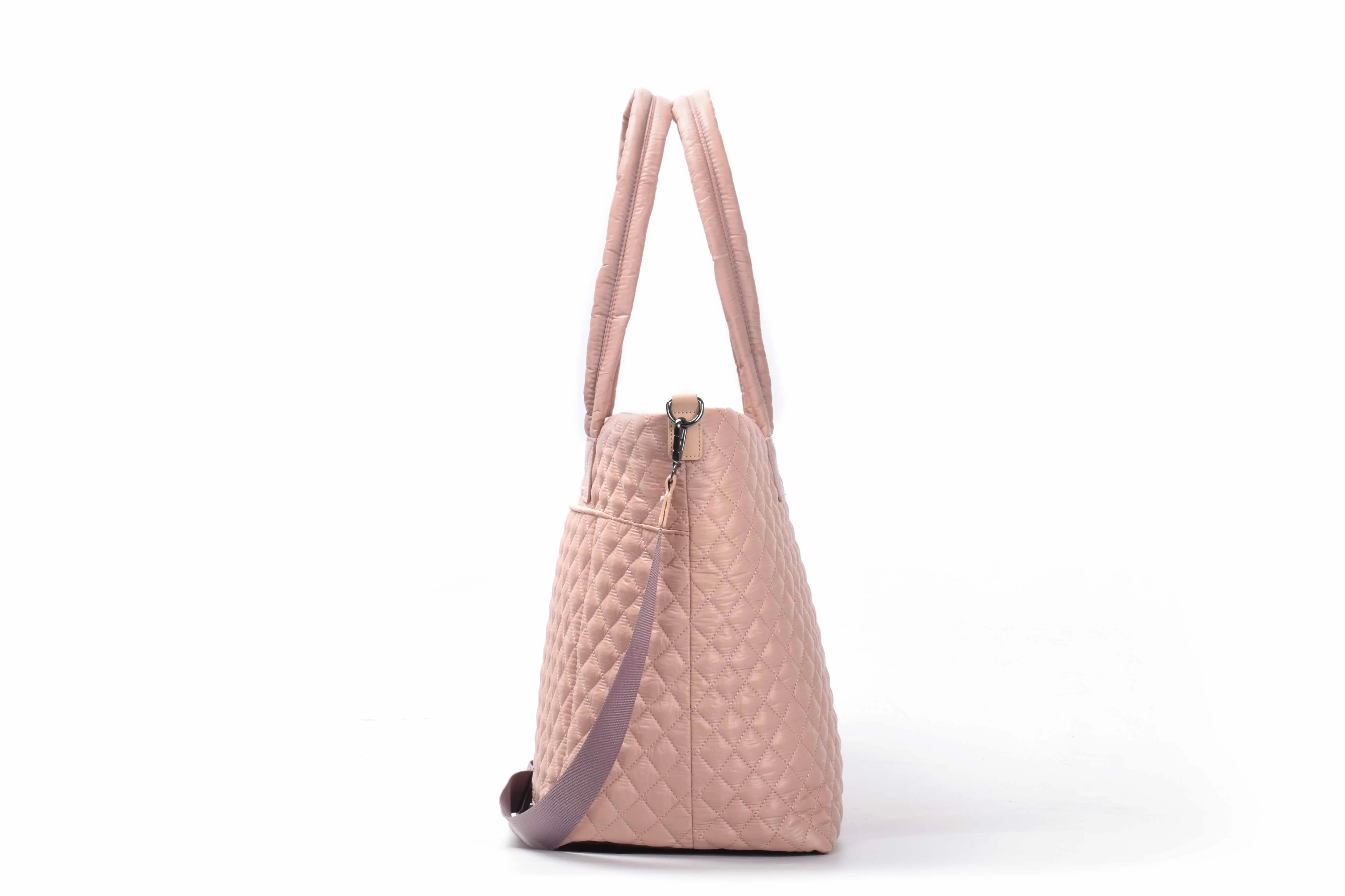 Tosca Metro Collection fashion quilted large travel tote MET980-Mauve - Image 3