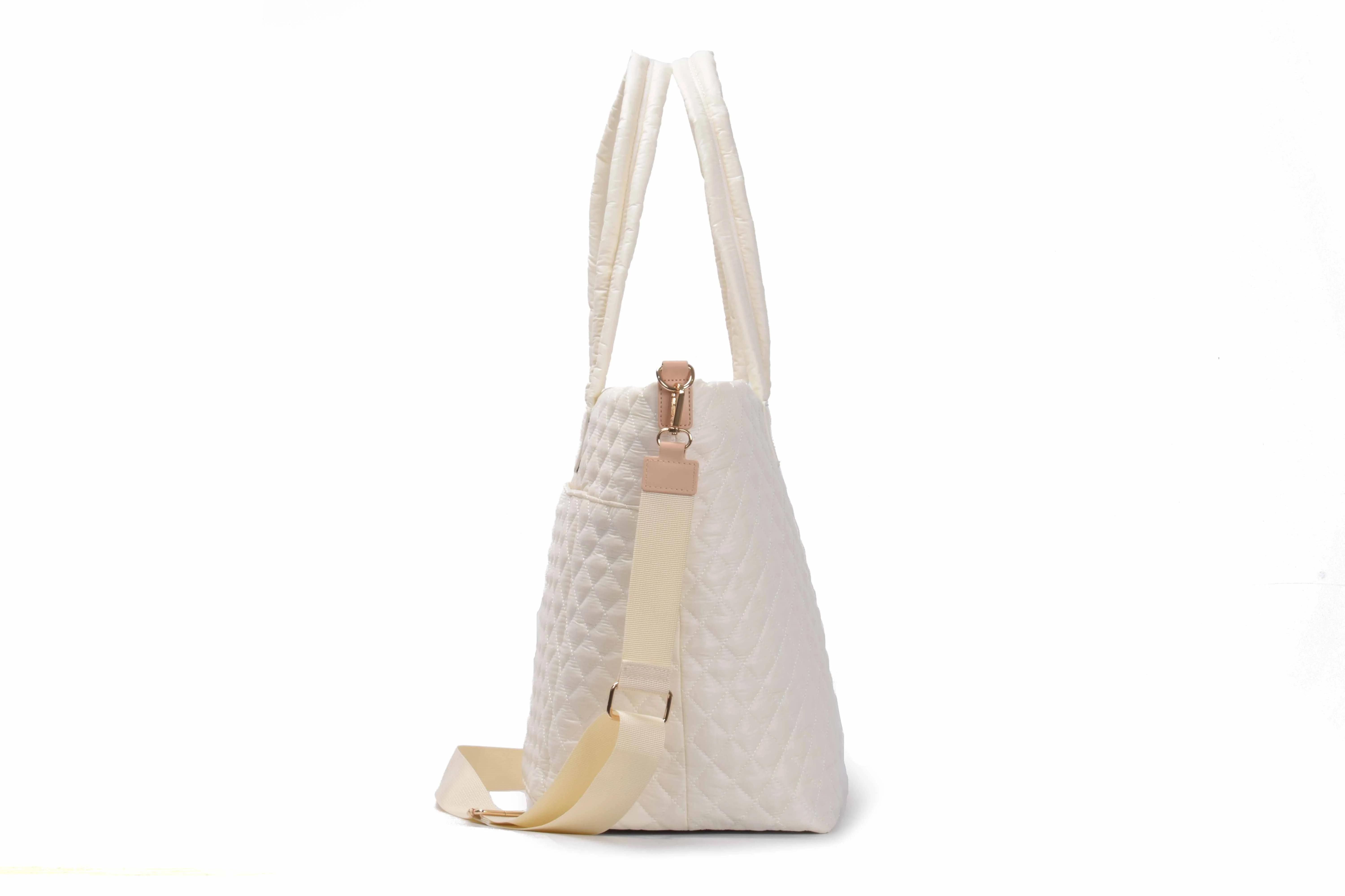Tosca Metro Collection fashion quilted large travel tote MET980-Mushroom - Image 3
