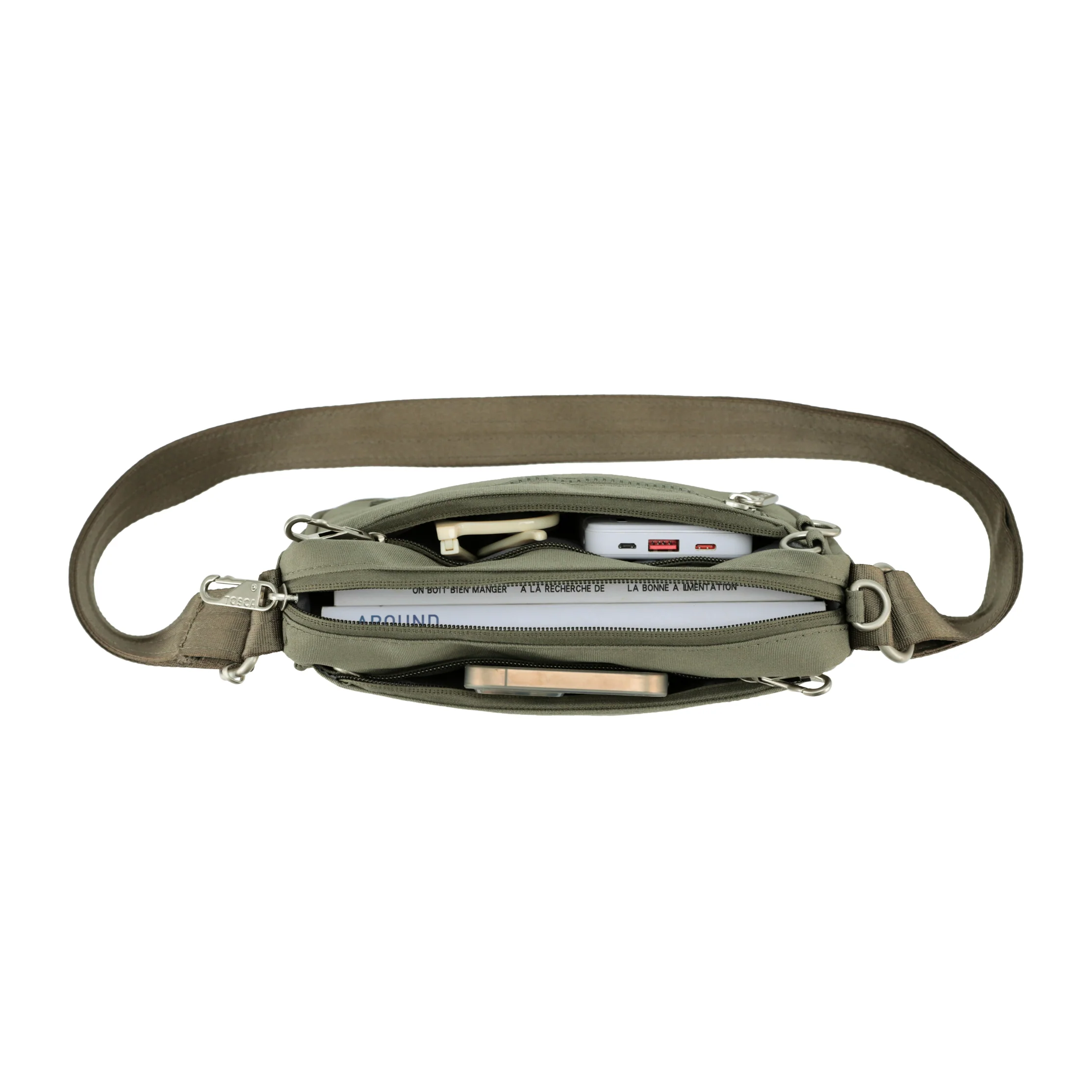 Tosca New Anti Theft Collection-Slash proof cross body shoulder bag TCA980-Khaki - Image 3