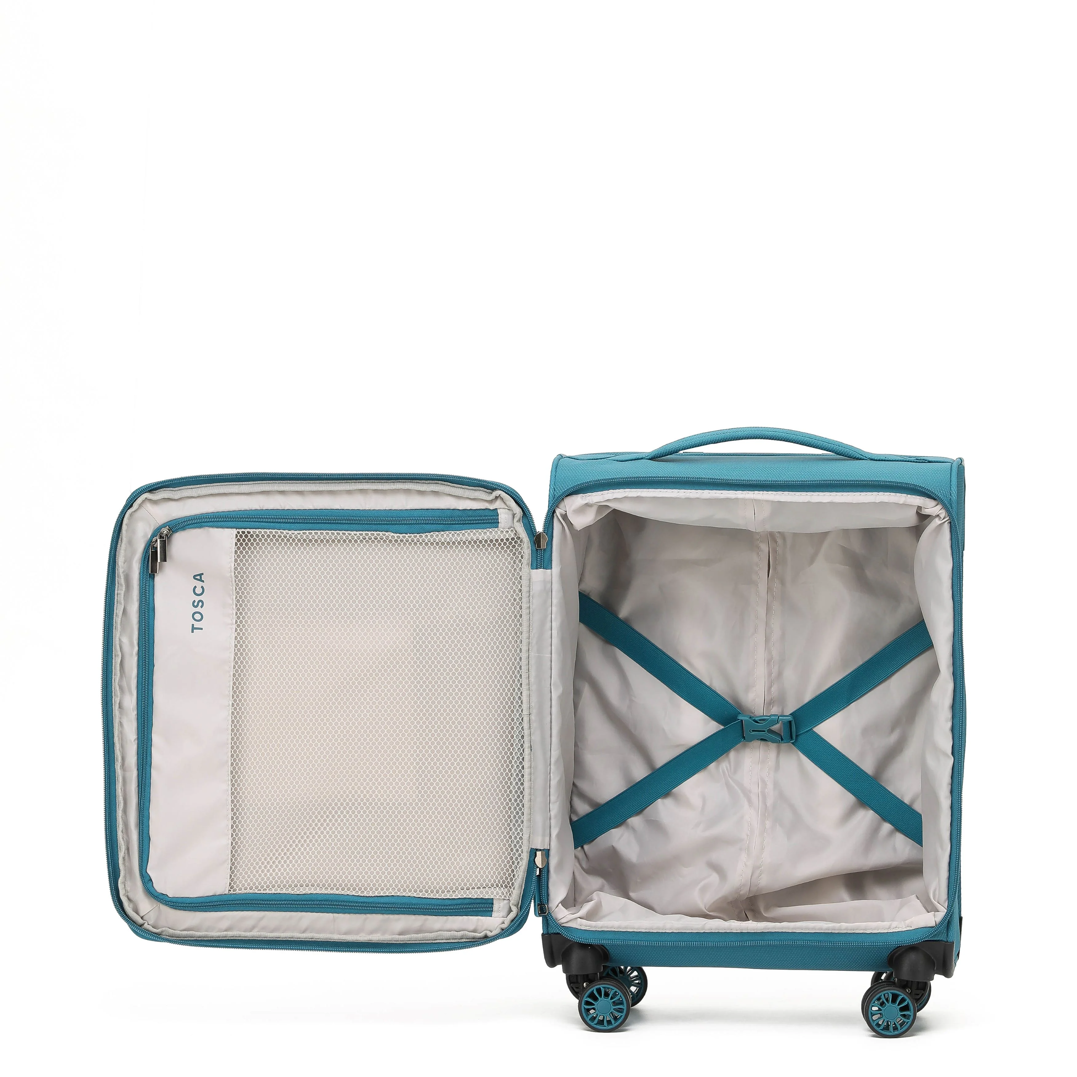 Tosca So-Lite 4.0 Collection 2-Pce Set 79/54cm soft side Trolley cases AIR5055-2 piece set Teal - Image 4