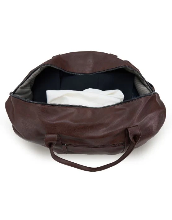 Tosca Vegan Leather 65cm-L Overnight Duffle Tote bag VG012-Chocolate - Image 3