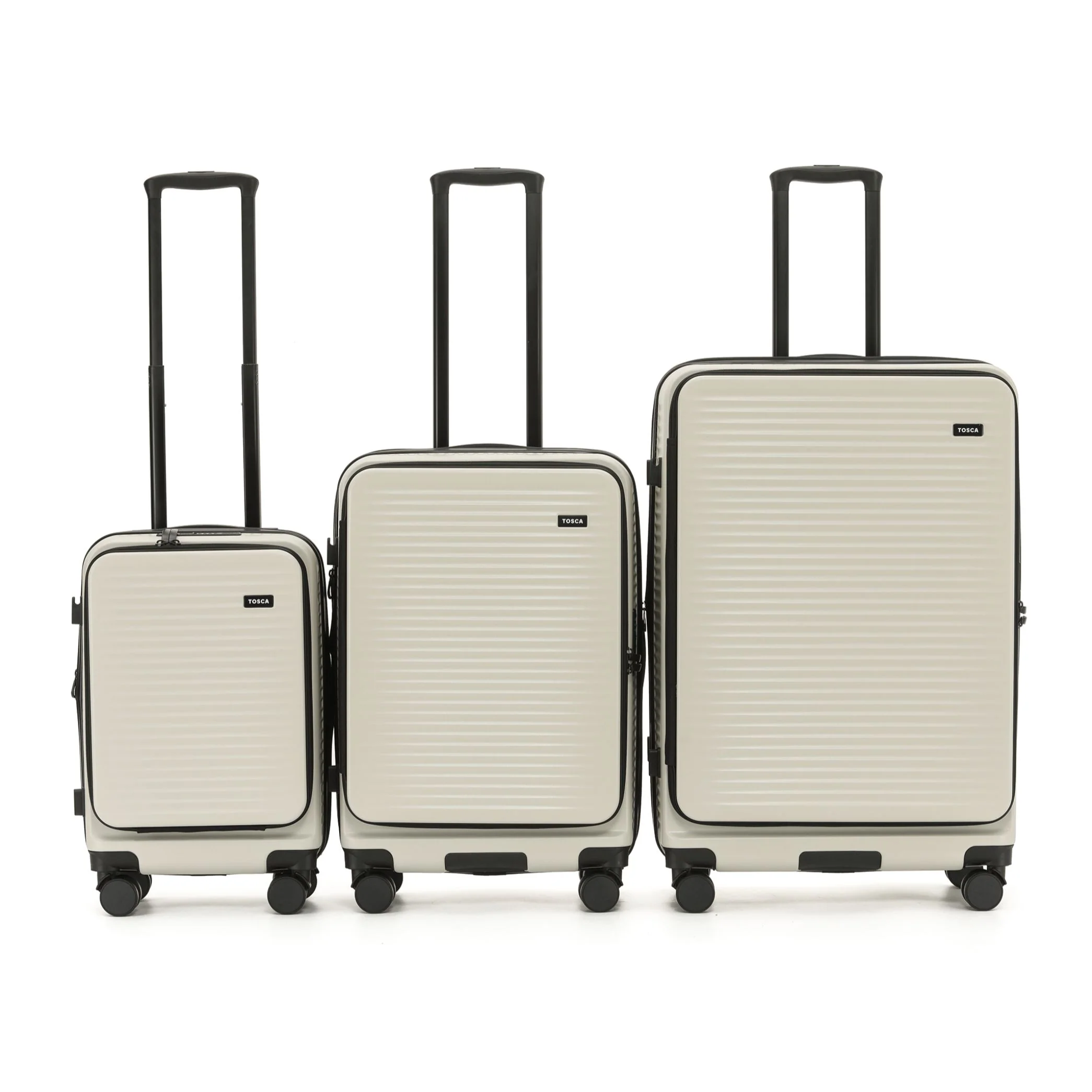 Tosca Zen Collection Polycarbonate Top Lid Zipper opening trolley cases Full-set 77/65/53cm TCA225 Stone